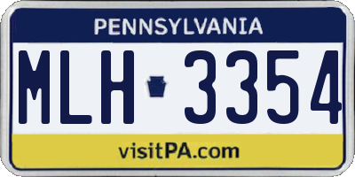 PA license plate MLH3354