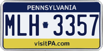 PA license plate MLH3357