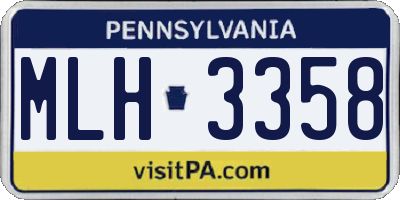 PA license plate MLH3358
