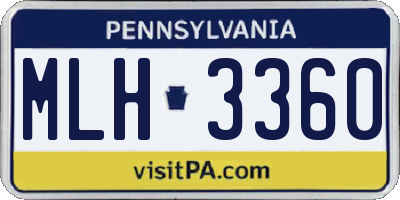 PA license plate MLH3360