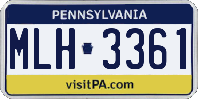 PA license plate MLH3361