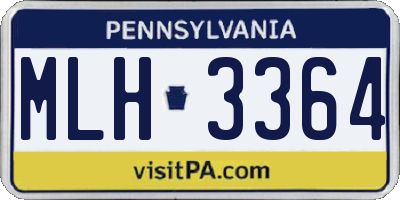 PA license plate MLH3364