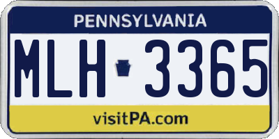 PA license plate MLH3365