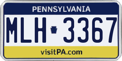 PA license plate MLH3367