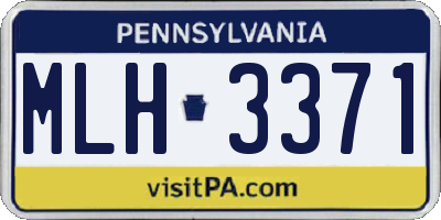 PA license plate MLH3371