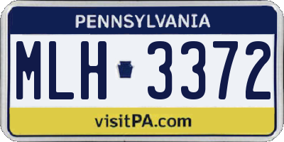 PA license plate MLH3372
