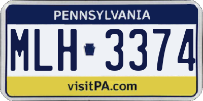 PA license plate MLH3374