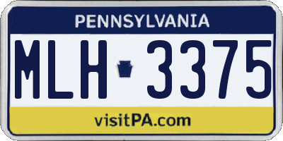 PA license plate MLH3375