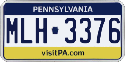 PA license plate MLH3376