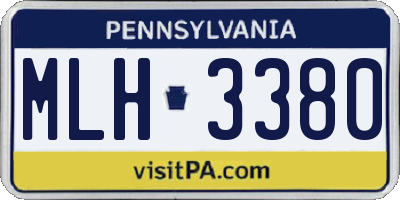 PA license plate MLH3380