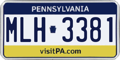 PA license plate MLH3381