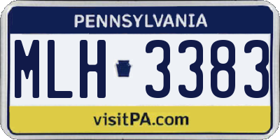 PA license plate MLH3383
