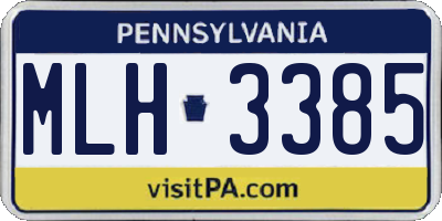PA license plate MLH3385