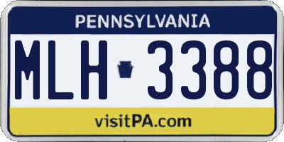 PA license plate MLH3388