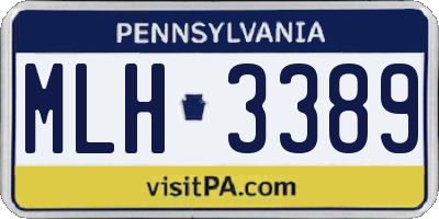 PA license plate MLH3389