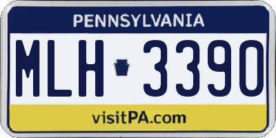 PA license plate MLH3390