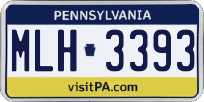 PA license plate MLH3393