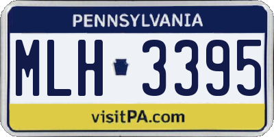 PA license plate MLH3395