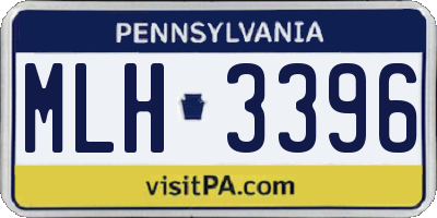 PA license plate MLH3396