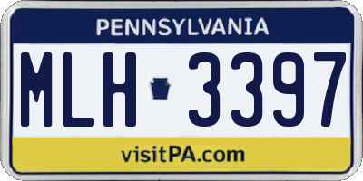 PA license plate MLH3397