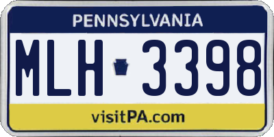 PA license plate MLH3398
