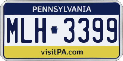 PA license plate MLH3399