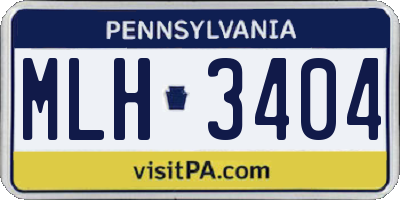 PA license plate MLH3404
