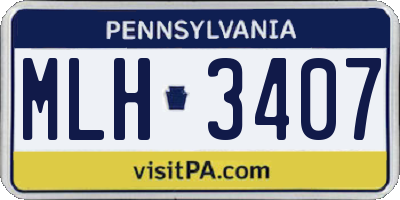 PA license plate MLH3407