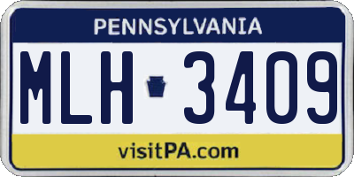 PA license plate MLH3409