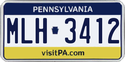 PA license plate MLH3412