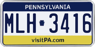 PA license plate MLH3416