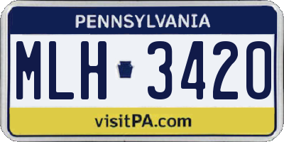 PA license plate MLH3420