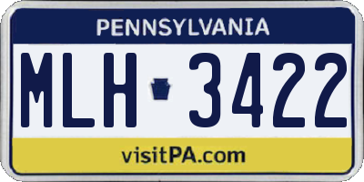 PA license plate MLH3422