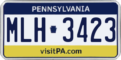 PA license plate MLH3423