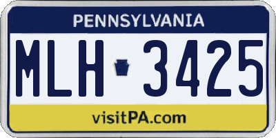 PA license plate MLH3425