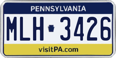 PA license plate MLH3426