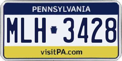 PA license plate MLH3428