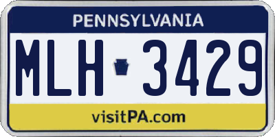 PA license plate MLH3429