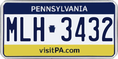 PA license plate MLH3432