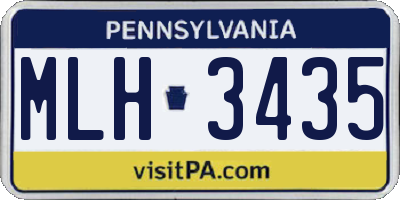 PA license plate MLH3435