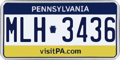 PA license plate MLH3436
