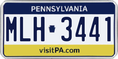 PA license plate MLH3441