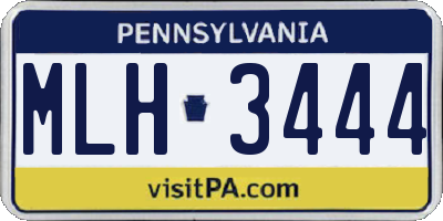 PA license plate MLH3444