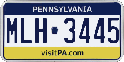 PA license plate MLH3445