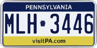 PA license plate MLH3446