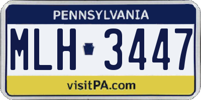 PA license plate MLH3447