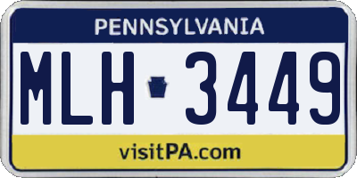 PA license plate MLH3449