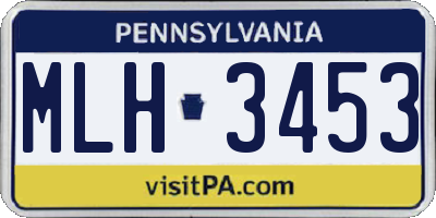 PA license plate MLH3453