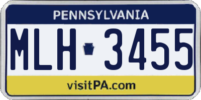 PA license plate MLH3455