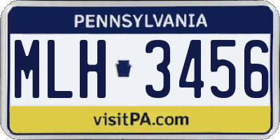 PA license plate MLH3456
